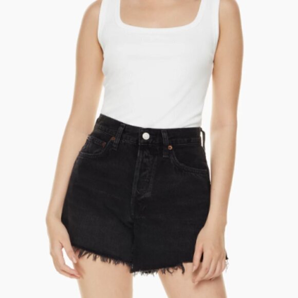 Agolde Black High Waist Women Shorts - Picture 2 of 11